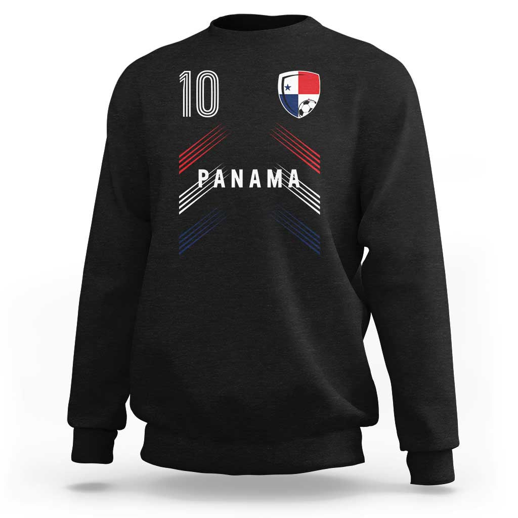 Panama Soccer Sports Graphic Number 10 Jersey Style Sweatshirt Proud Panamanian Football Fans Game Day Pride