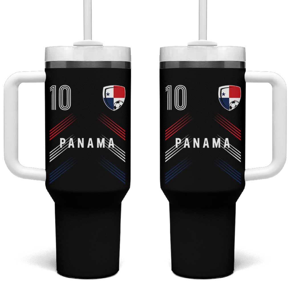 Panama Soccer Sports Graphic Number 10 Jersey Style Tumbler With Handle Proud Panamanian Football Fans Game Day Pride