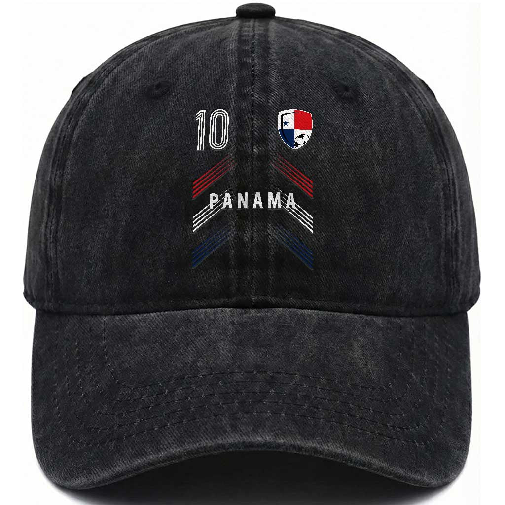 Panama Soccer Sports Graphic Number 10 Jersey Style Washed Cotton Baseball Cap Proud Panamanian Football Fans Game Day Pride