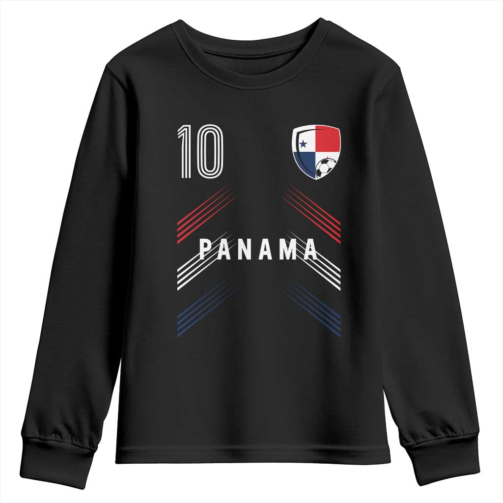 Panama Soccer Sports Graphic Number 10 Jersey Style Youth Sweatshirt Proud Panamanian Football Fans Game Day Pride