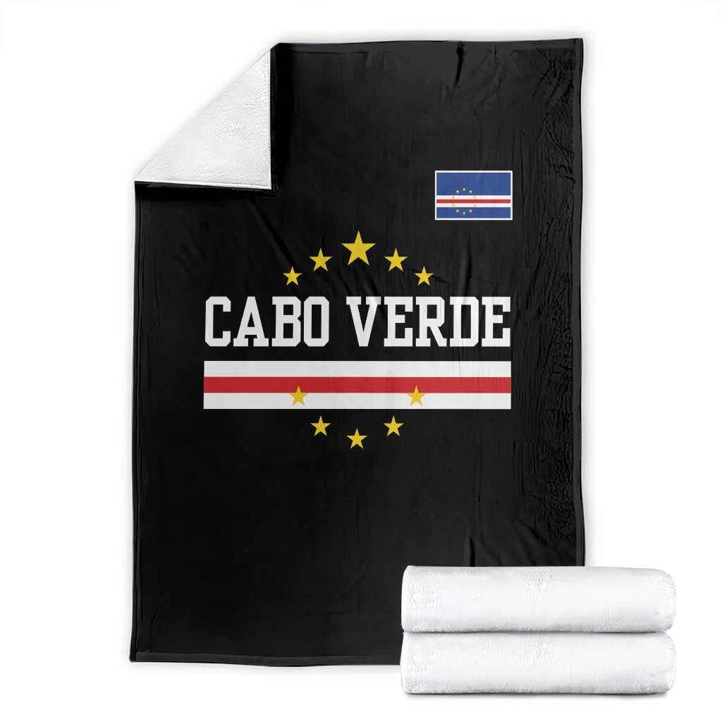 Cabo Verde Athletic Varsity Style Throw Blanket Cape Verde Flag Stars National Pride