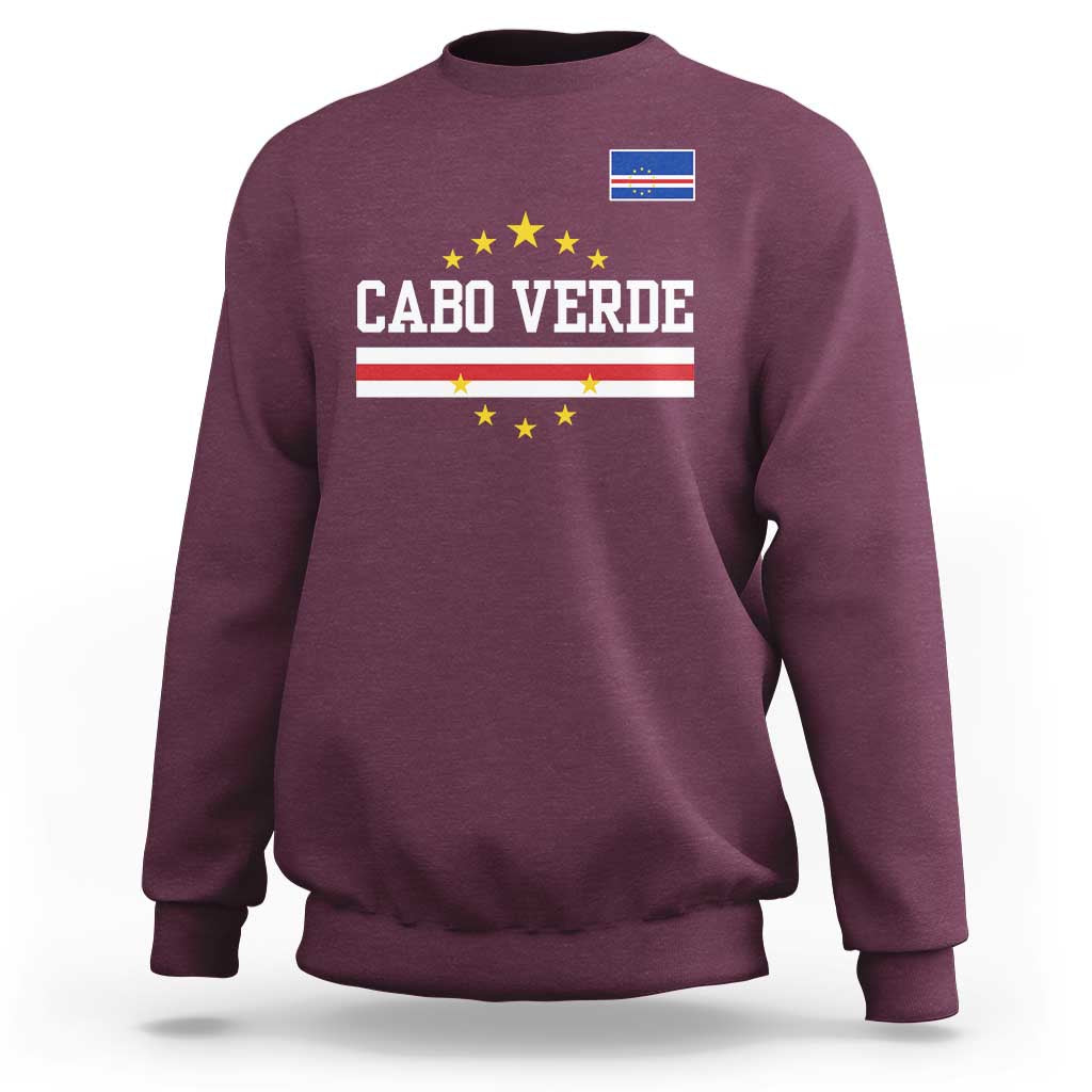 Cabo Verde Athletic Varsity Style Sweatshirt Cape Verde Flag Stars National Pride