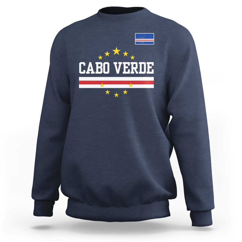 Cabo Verde Athletic Varsity Style Sweatshirt Cape Verde Flag Stars National Pride