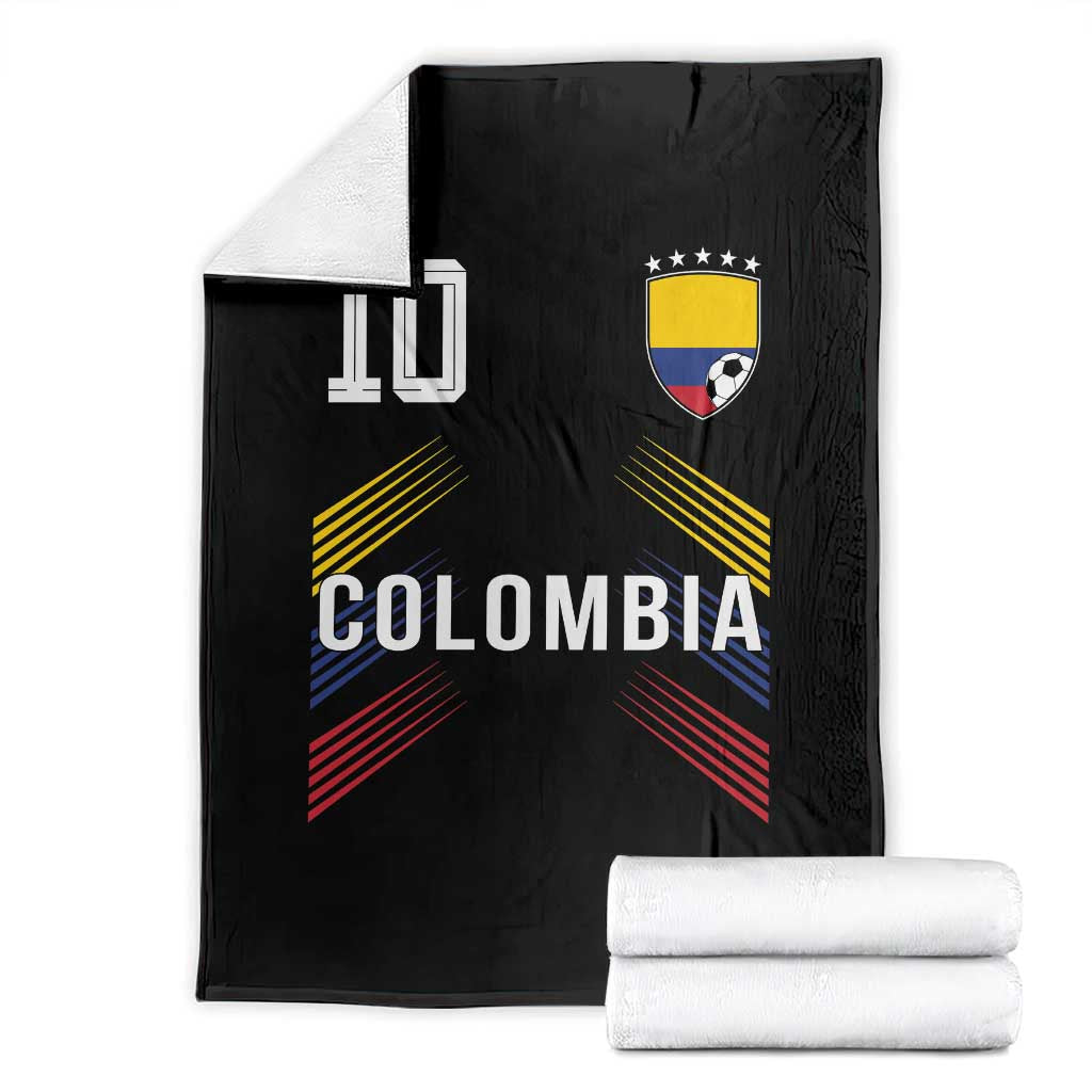 Colombia Soccer Sports Graphic Number 10 Jersey Style Throw Blanket Proud Colombian Football Fans Game Day Pride