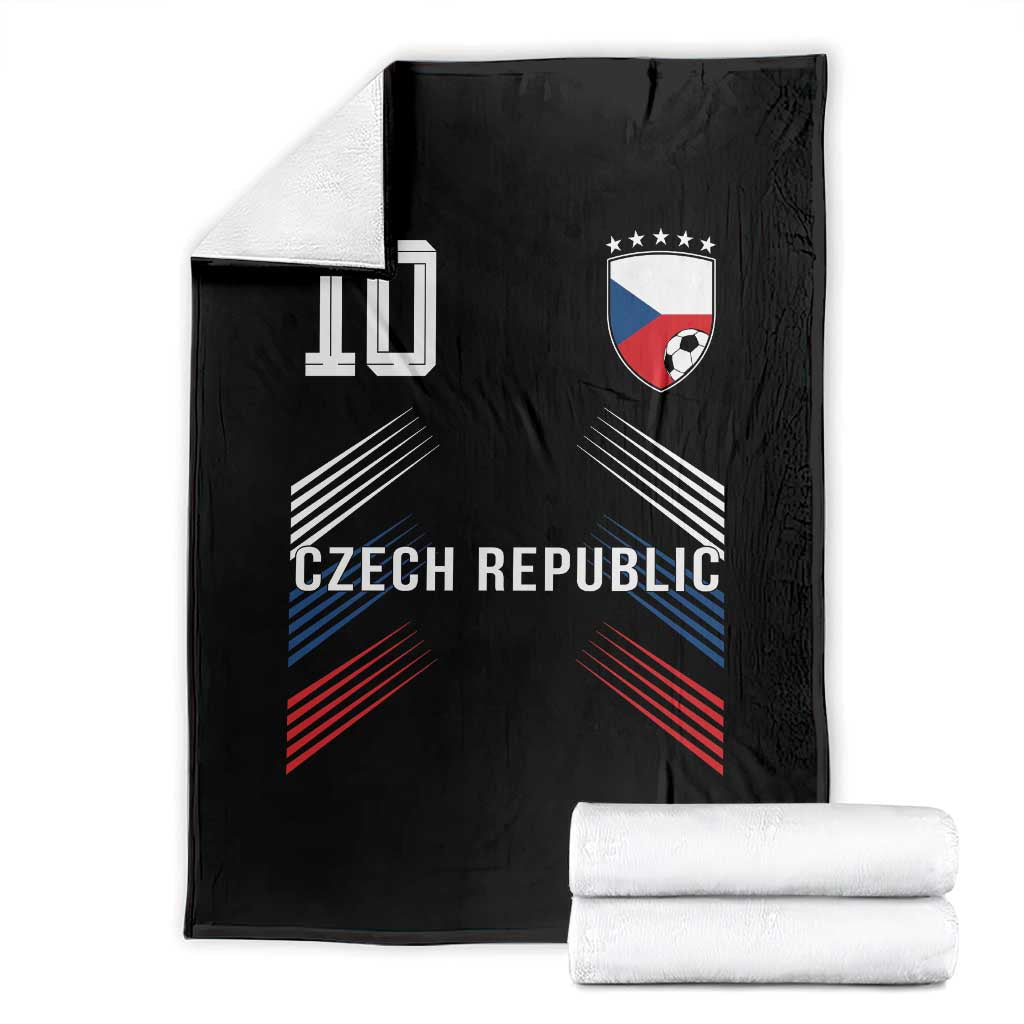 Czech Republic Soccer Sports Graphic Number 10 Jersey Style Throw Blanket Proud Czechia Football Fans Game Day Pride