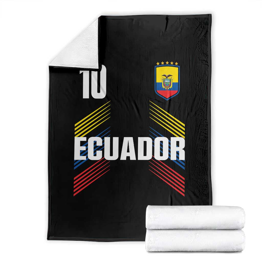 Ecuador Soccer Sports Graphic Number 10 Jersey Style Throw Blanket Proud Ecuadorian Football Fans Game Day Pride