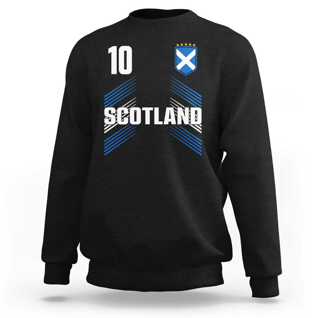 Scotland Soccer Sports Graphic Number 10 Jersey Style Sweatshirt Proud Scottish Football Fans Game Day Pride