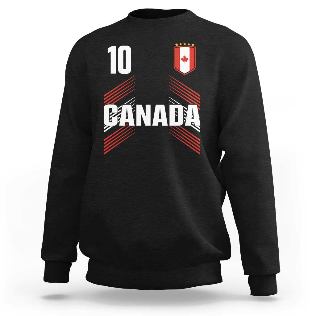 Canada Soccer Sports Graphic Number 10 Jersey Style Sweatshirt Proud Canadian Football Fans Game Day Pride