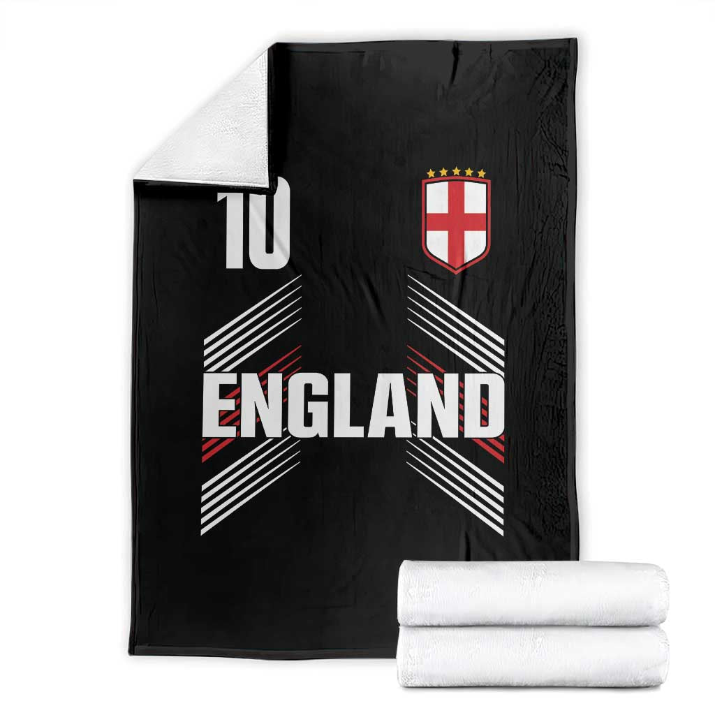 England Soccer Sports Graphic Number 10 Jersey Style Throw Blanket Proud St George Cross Football Fans Game Day Pride