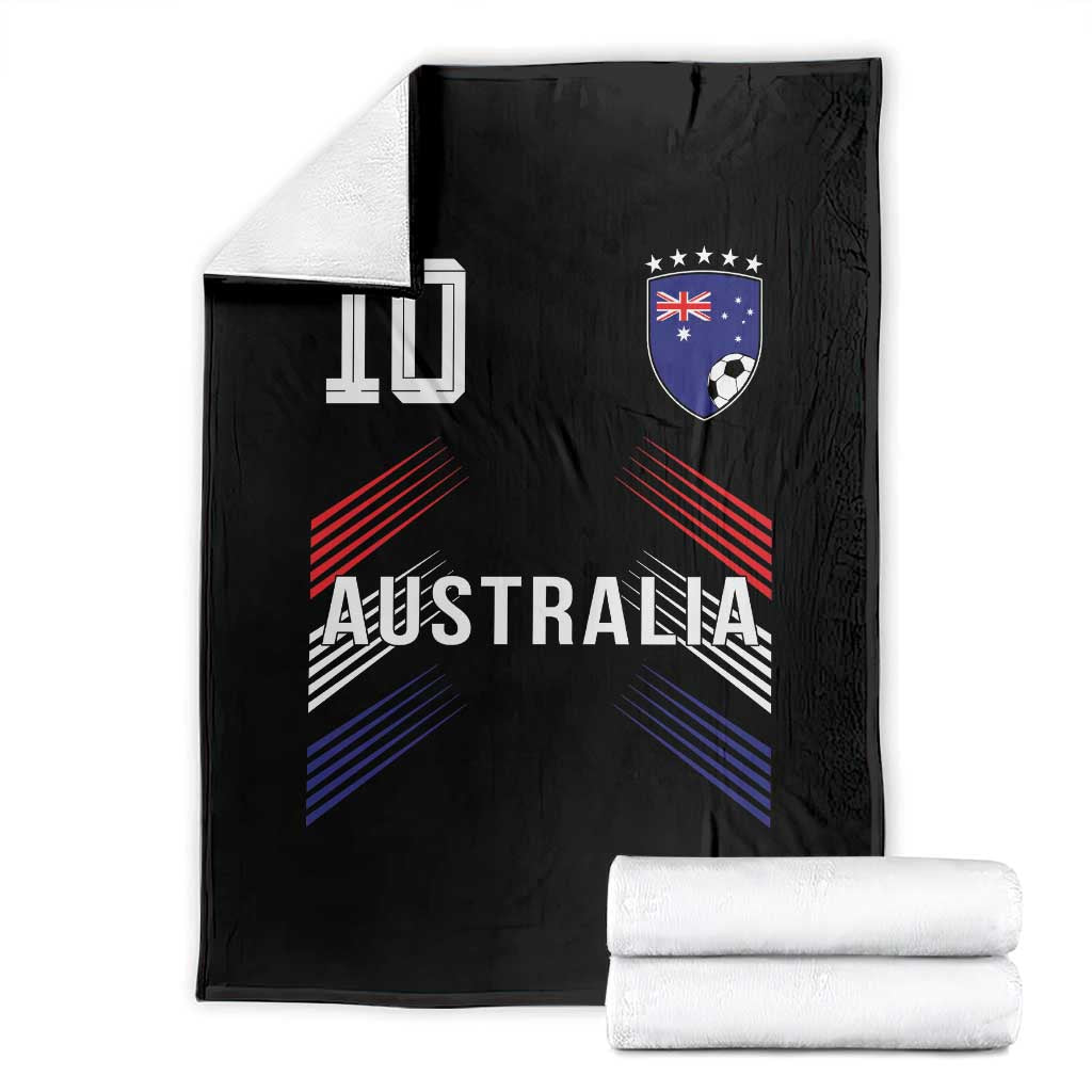 Australia Soccer Sports Graphic Number 10 Jersey Style Throw Blanket Proud Australian Football Fans Game Day Pride