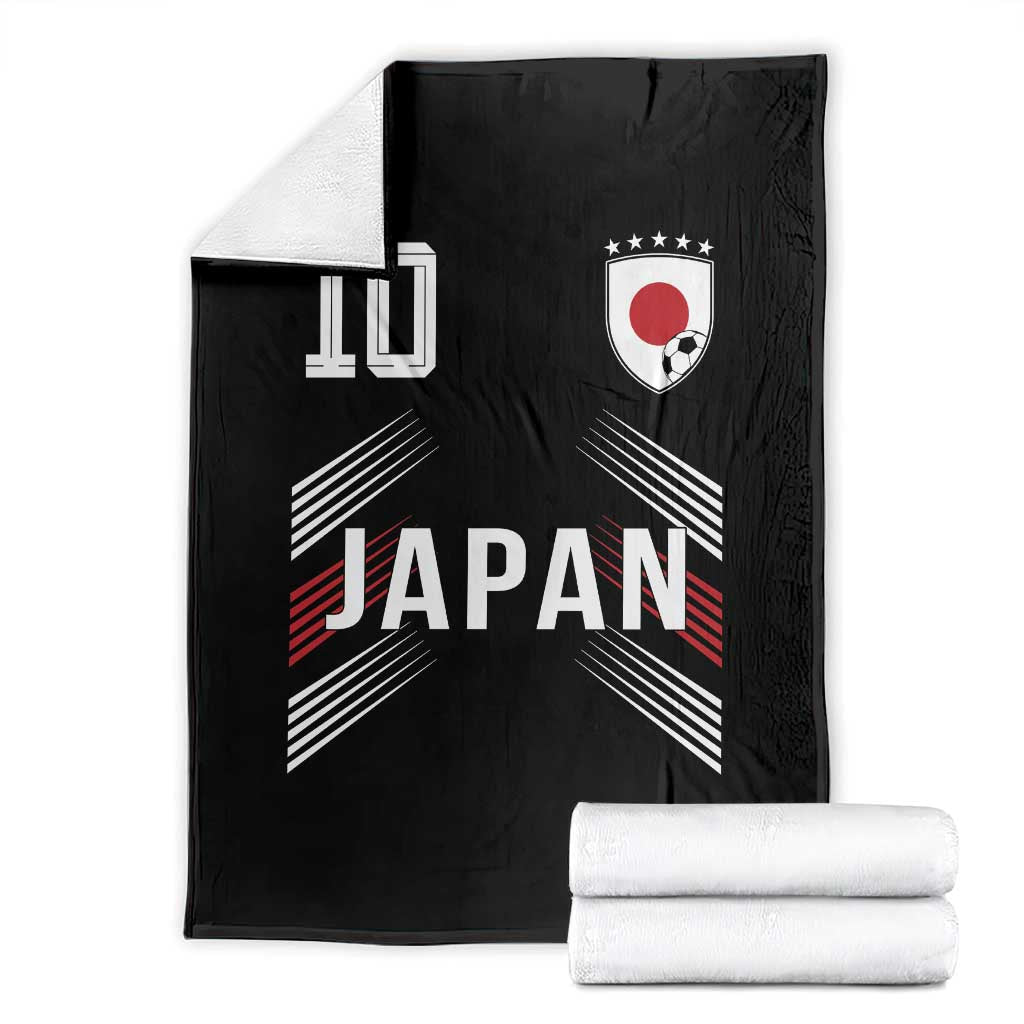 Japan Soccer Sports Graphic Number 10 Jersey Style Throw Blanket Proud Japanese Football Fans Game Day Pride