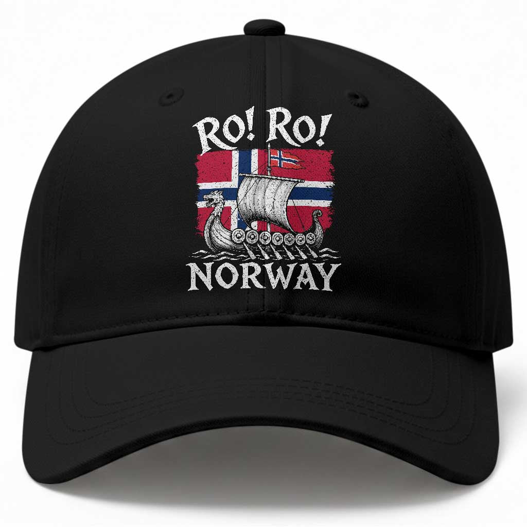Funny Norway Viking Longship Ro Ro Baseball Cap Vintage Norge Norwegian Flag Football Fans