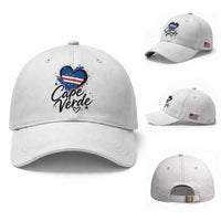 Cape Verde Flag Heart Baseball Cap Cabo Verde Pride Verdean Love