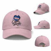 Cape Verde Flag Heart Baseball Cap Cabo Verde Pride Verdean Love