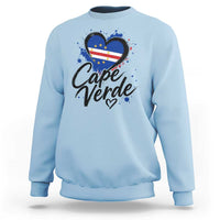 Cape Verde Flag Heart Sweatshirt Cabo Verde Pride Verdean Love