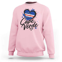Cape Verde Flag Heart Sweatshirt Cabo Verde Pride Verdean Love