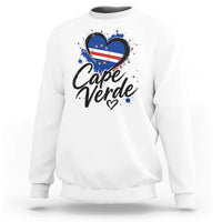Cape Verde Flag Heart Sweatshirt Cabo Verde Pride Verdean Love