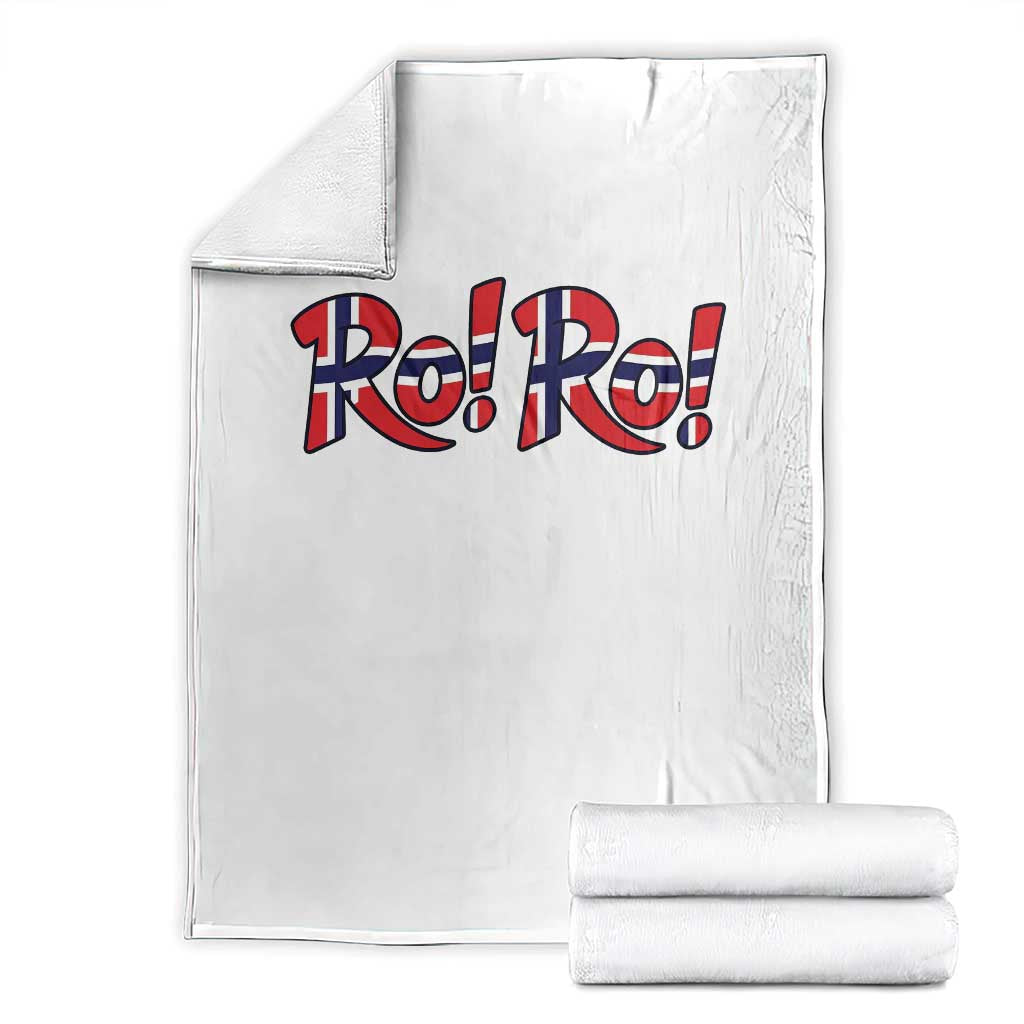 Funny Norway Flag Ro Ro Typography Graphic Throw Blanket Norge Norwegian Flag Football Fans