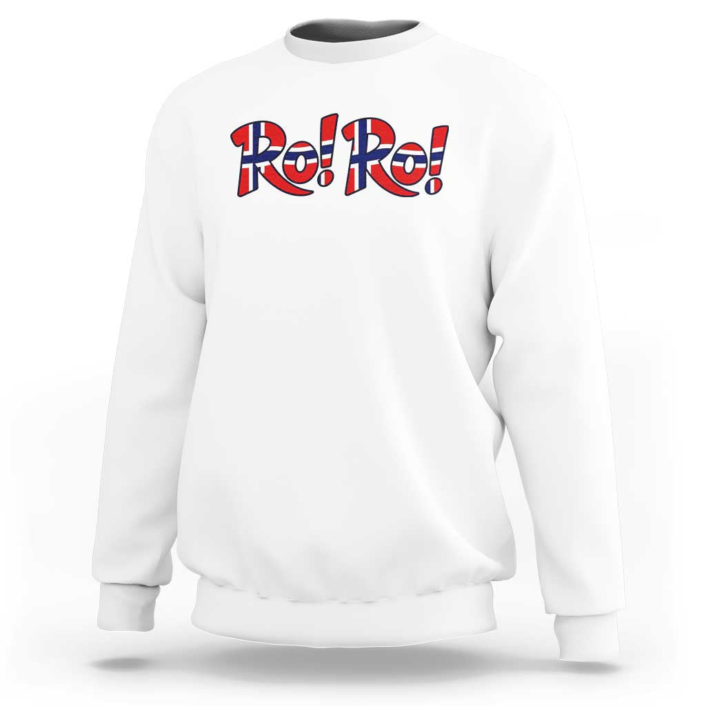 Funny Norway Flag Ro Ro Typography Graphic Sweatshirt Norge Norwegian Flag Football Fans