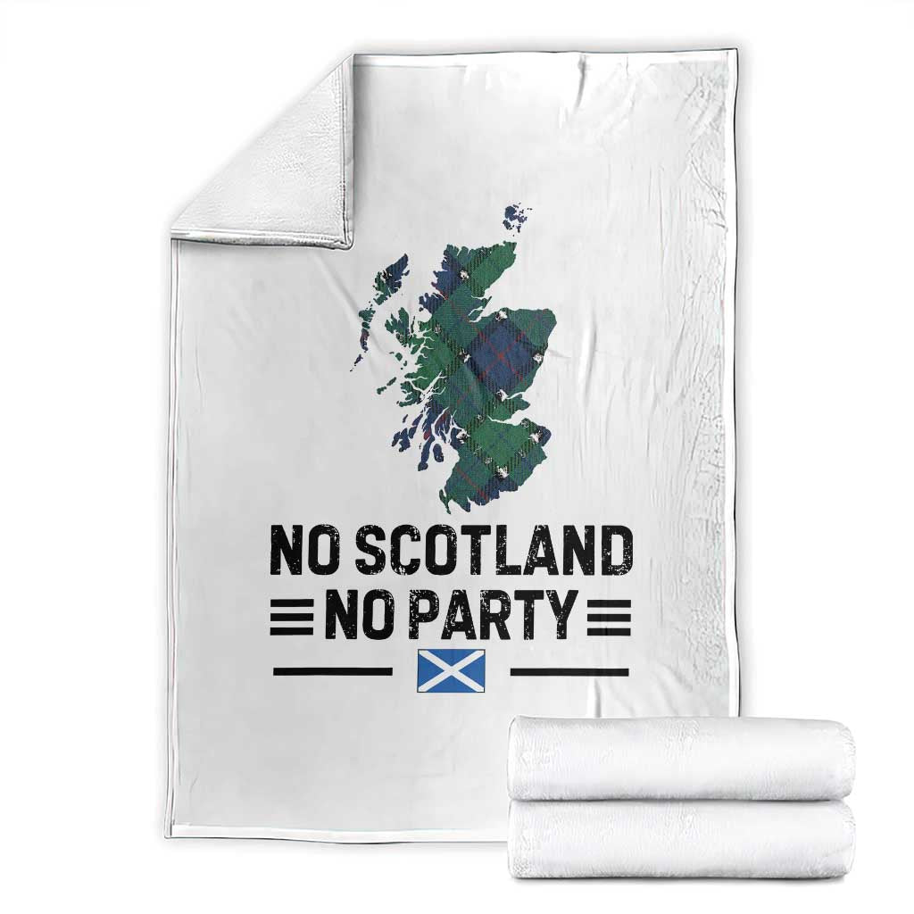 No Scotland No Party Tartan Plaid and Map Throw Blanket Vintage Scottish Football Supporter Sports Fans Spirit