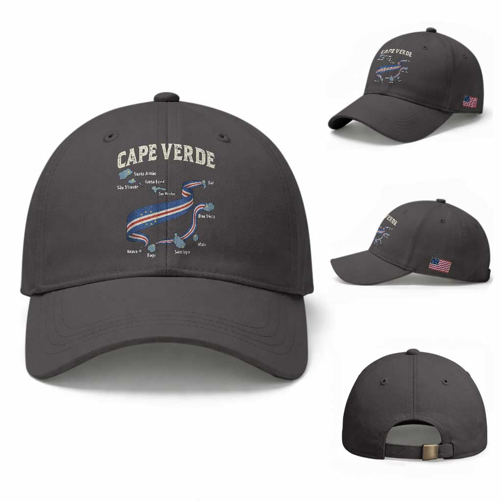 Cape Verde Islands Map National Flag Baseball Cap Cabo Verde Archipelago Geography Pride
