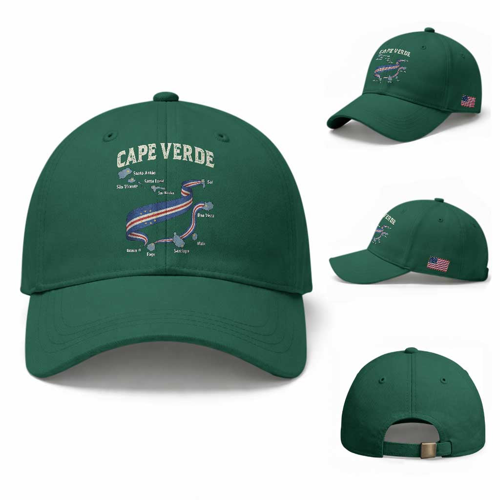 Cape Verde Islands Map National Flag Baseball Cap Cabo Verde Archipelago Geography Pride