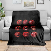 Funny Freaky Apple Faces Meme Graphic Throw Blanket Surreal Weird AI Fruit Emotions - Wonder Print Shop