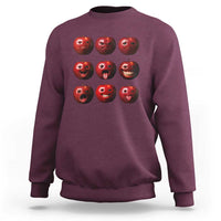 Funny Freaky Apple Faces Meme Graphic Sweatshirt Surreal Weird AI Fruit Emotions - Wonder Print Shop