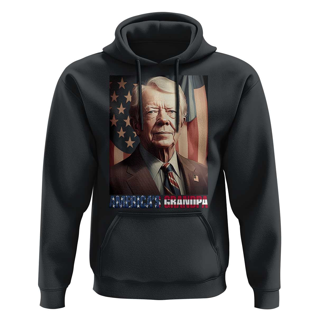 39th President Jimmy Carter Hoodie America's Grandpa Presidents' Day USA Flag Vintage