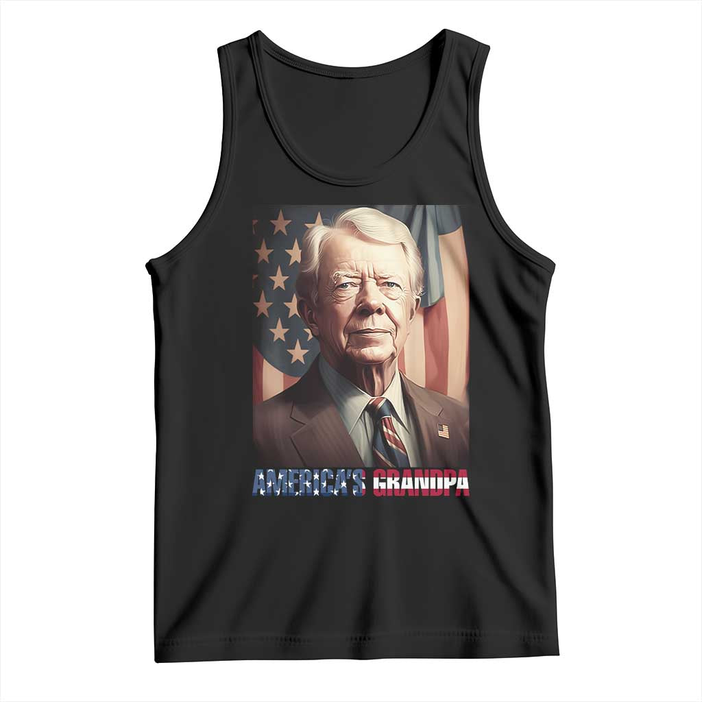 39th President Jimmy Carter Tank Top America's Grandpa Presidents' Day USA Flag Vintage