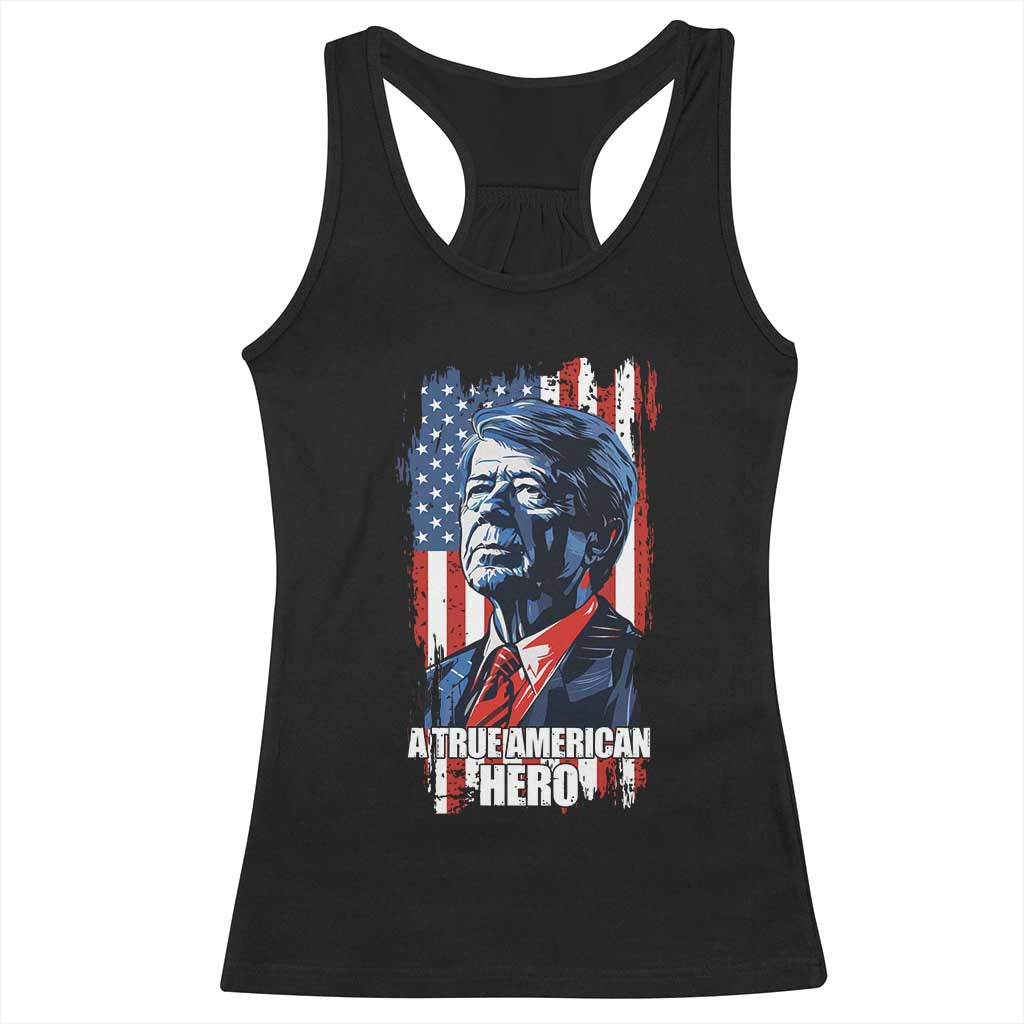 39th President Jimmy Carter Racerback Tank Top True American Hero US Flag Presidents' Day