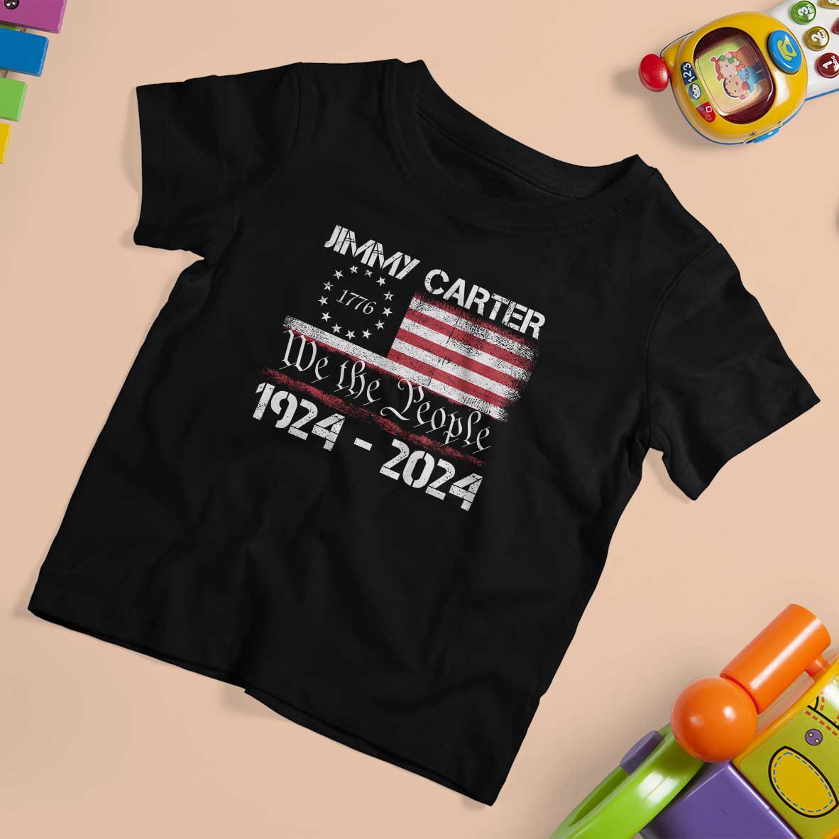 39th President Jimmy Carter T Shirt For Kid USA Legacy We The People Betsy Ross Flag