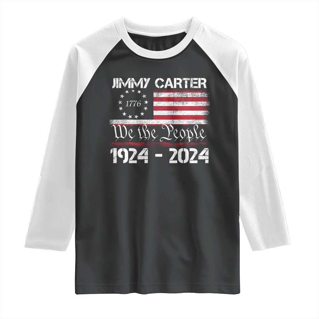 39th President Jimmy Carter Raglan Shirt USA Legacy We The People Betsy Ross Flag