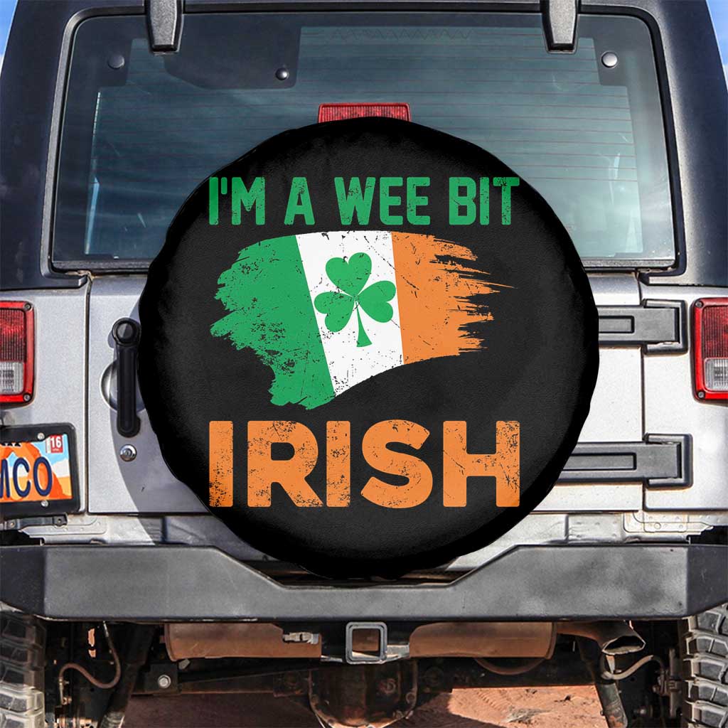 Funny St Patricks Day Spare Tire Cover I'm A Wee Bit Irish Leprechaun Shenanigan