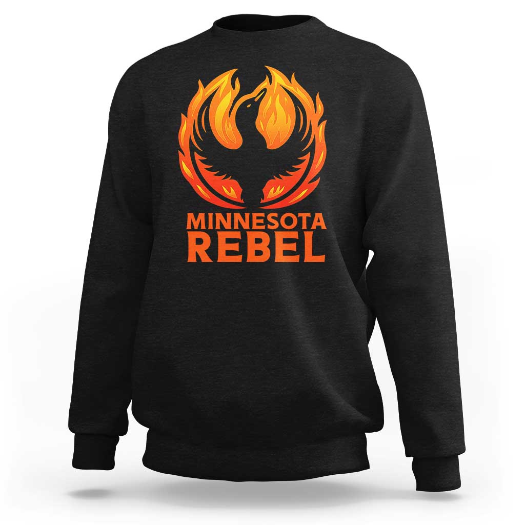 Minnesota Rebel Loon Sweatshirt Rising From Fire Political Resistance