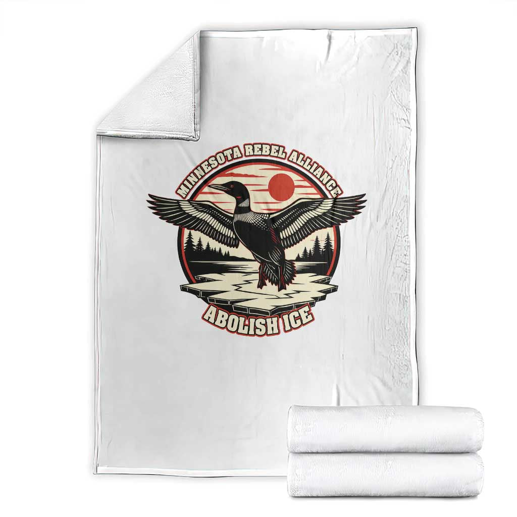 Minnesota Rebel Alliance Loon Throw Blanket Abolish Ice Protest