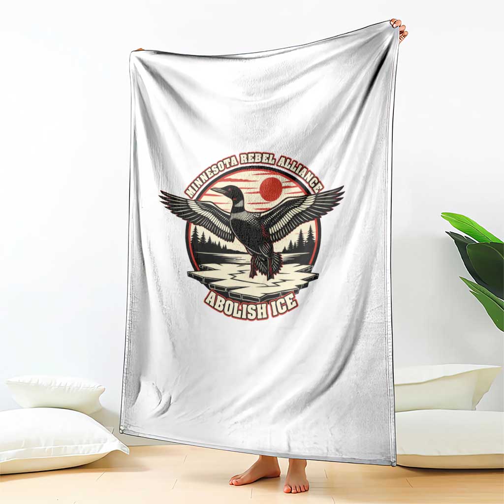Minnesota Rebel Alliance Loon Throw Blanket Abolish Ice Protest
