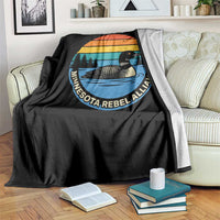 Minnesota Rebel Alliance Vintage Retro Sunset Loon Throw Blanket