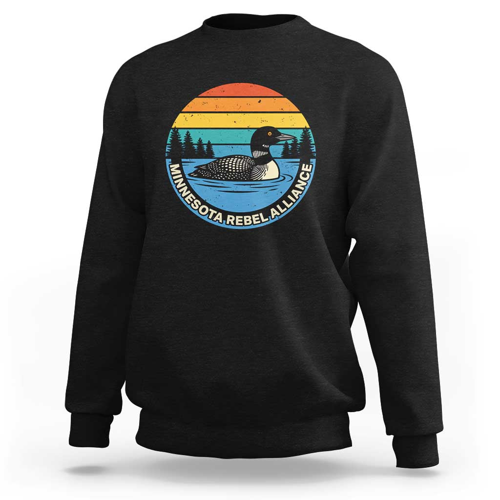 Minnesota Rebel Alliance Vintage Retro Sunset Loon Sweatshirt