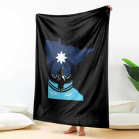 Minnesota Loon Rising Throw Blanket Star Emblem MN State Flag Pride