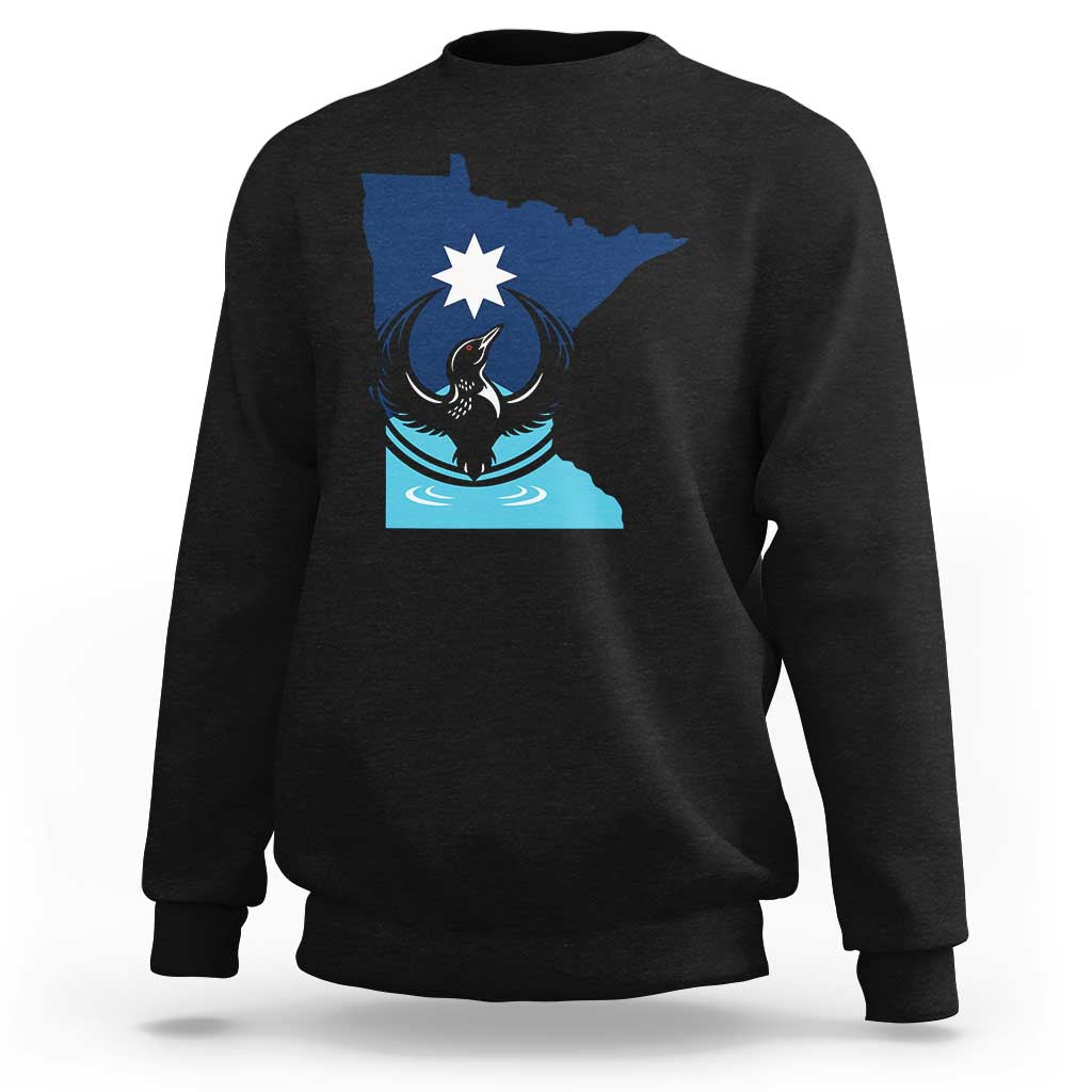 Minnesota Loon Rising Sweatshirt Star Emblem MN State Flag Pride