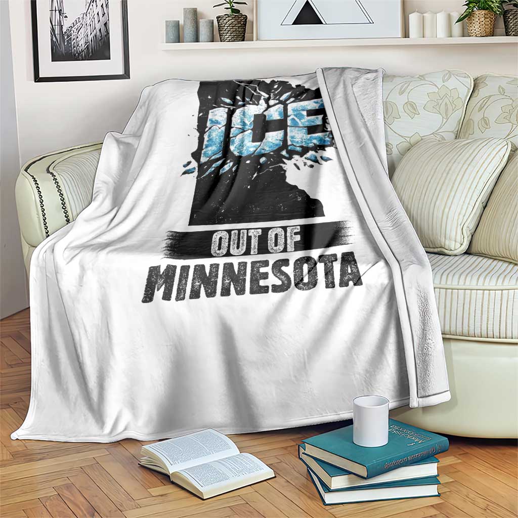 Ice Out of Minnesota Throw Blanket MN State Map Abolish Ice Protest