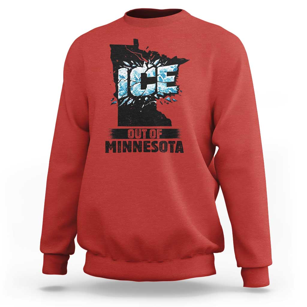Ice Out of Minnesota Sweatshirt MN State Map Abolish Ice Protest