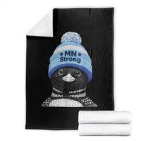 MN Strong Winter Loon with Blue Beanie Throw Blanket Stand with Minnesota Justice Protest