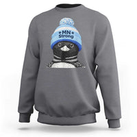 MN Strong Winter Loon with Blue Beanie Sweatshirt Stand with Minnesota Justice Protest