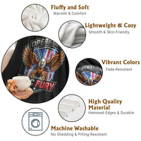 Operation Epic Fury Patriotic Bald Eagle Throw Blanket American Flag Shield Graphic Freedom Pride
