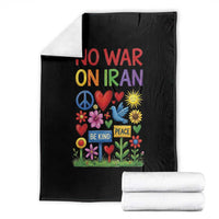 No War On Iran Colorful Peace Protest Throw Blanket Anti War Activist Statement