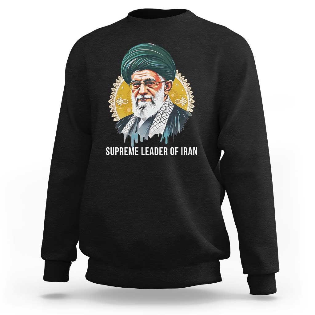 Supreme Leader Of Iran Graphic Portrait Sweatshirt Iranian Political Figure