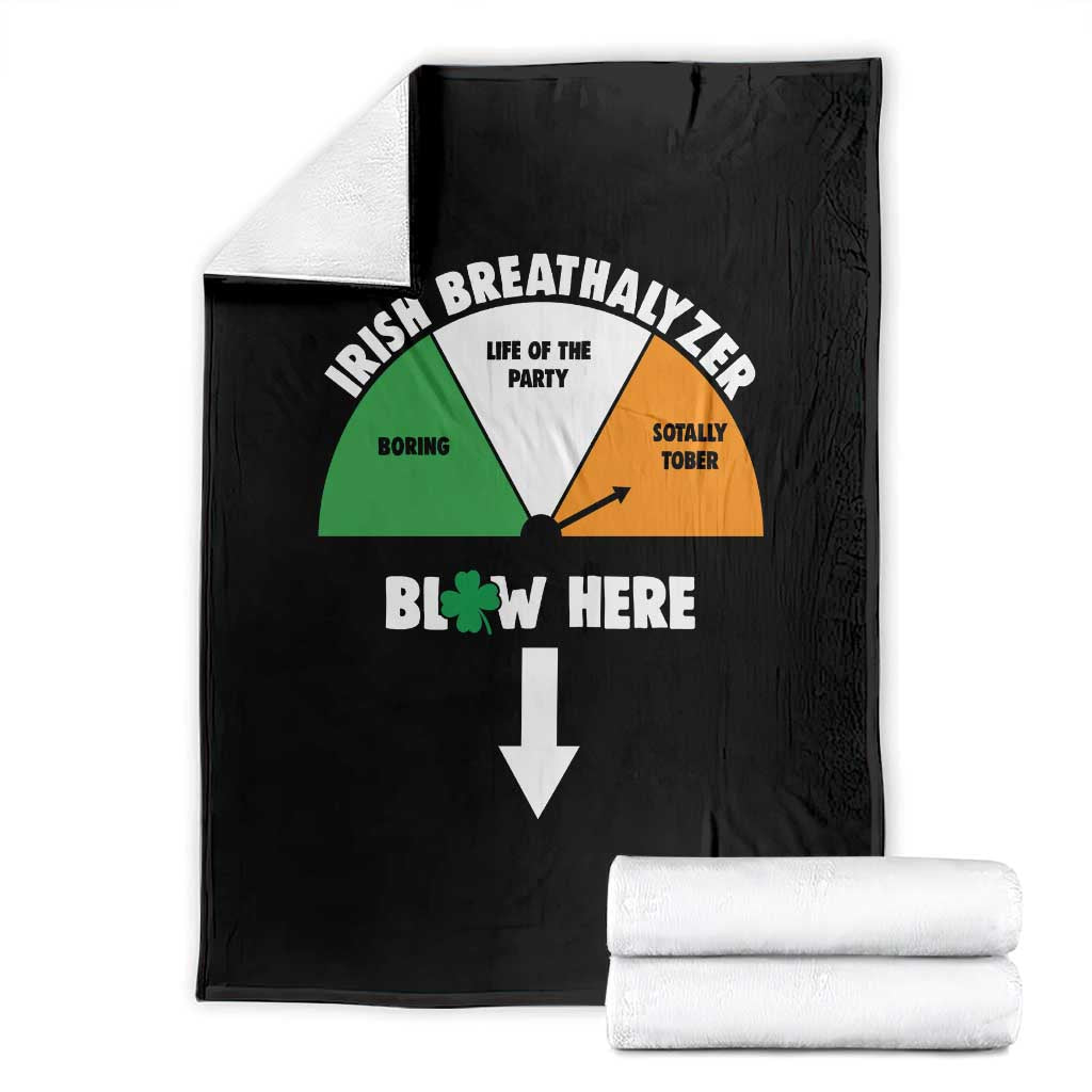 Irish Breathalyzer Blow Here Funny Drinking Gauge Throw Blanket St Patricks Day Party Offensive Adult Humor