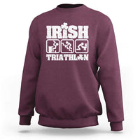 Irish Triathlon Funny Drinking Challenge Sweatshirt St Patricks Day Beer Party Humor